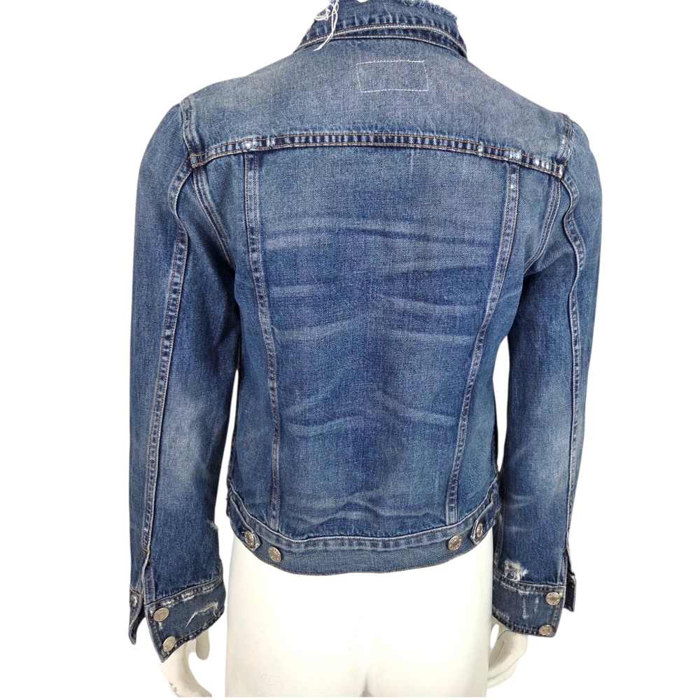 Rag & Bone Distressed Denim Jacket Womens XS Blue Jean Destroyed - Picture 11 of 13